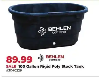 Runnings Behlen 100 Gallon Rigid Poly Stock Tank offer
