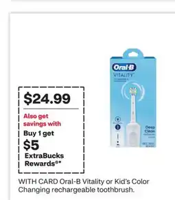 CVS Oral-B Vitality or Kid's Color Changing rechargeable toothbrush offer