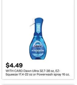 CVS Dawn Ultra 32.7-38 oz, EZ-Squeeze 17.4-22 oz or Powerwash spray 16 oz offer