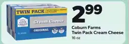 Save a Lot Coburn Farms Twin Pack Cream Cheese offer