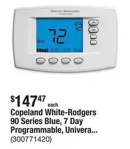 The Home Depot Copeland White-Rodgers 90 Series Blue, 7 Day Programmable, Univeral (4H/2C) Easy Reader Thermostat offer