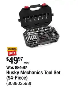 The Home Depot Husky Mechanics Tool Set (94-Piece) offer
