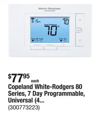 The Home Depot Copeland White-Rodgers 80 Series, 7 Day Programmable, Universal (4H/2C) Thermostat offer