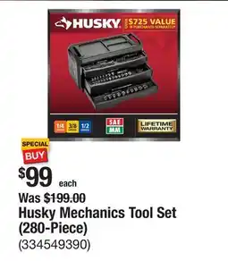 The Home Depot Husky Mechanics Tool Set (280-Piece) offer