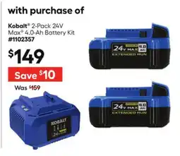 Lowe's 2-Pack 24V Max❖ 4.0-Ah Battery Kit offer
