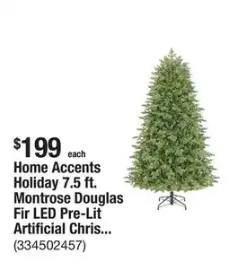 The Home Depot Home Accents Holiday 7.5 ft. Montrose Douglas Fir LED Pre-Lit Artificial Christmas Tree T20 offer