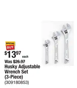 The Home Depot Husky Adjustable Wrench Set (3-Piece) offer