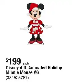 The Home Depot Disney 4 ft. Animated Holiday Minnie Mouse A6 offer