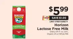 ShopRite Horizon Lactose Free Milk offer