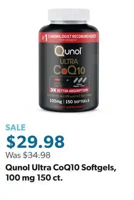 Sam's Club Qunol Ultra CoQ10 Softgels, 100 mg 150 ct offer
