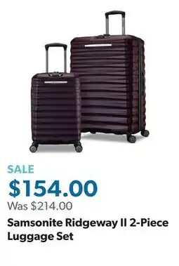 Sam's Club Samsonite Ridgeway II 2-Piece Luggage Set offer