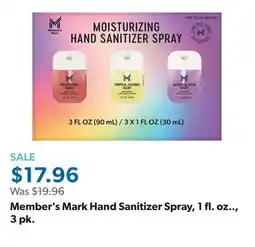 Sam's Club Member's Mark Hand Sanitizer Spray, 1 fl. oz.., 3 pk offer