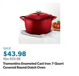 Sam's Club Tramontina Enameled Cast Iron 7-Quart Covered Round Dutch Oven offer