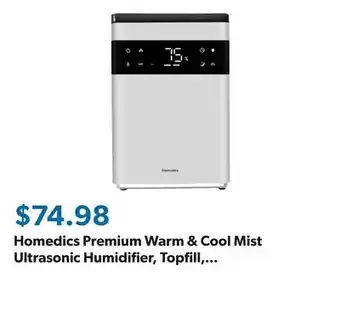 Sam's Club Homedics Premium Warm & Cool Mist Ultrasonic Humidifier, Topfill, 58 Hour Runtime offer