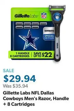 Sam's Club Gillette Labs NFL Dallas Cowboys Men's Razor, Handle + 8 Cartridges offer