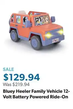 Sam's Club Bluey Heeler Family Vehicle 12-Volt Battery Powered Ride-On offer