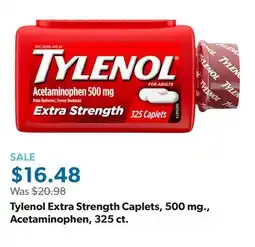 Sam's Club Tylenol Extra Strength Caplets, 500 mg., Acetaminophen, 325 ct offer