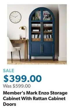 Sam's Club Member's Mark Enzo Storage Cabinet With Rattan Cabinet Doors offer