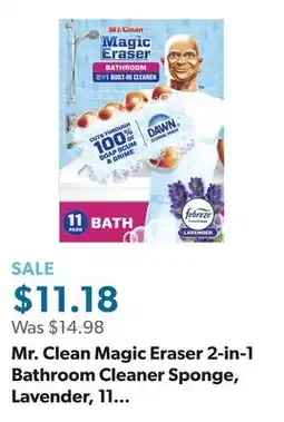 Sam's Club Mr. Clean Magic Eraser 2-in-1 Bathroom Cleaner Sponge, Lavender, 11 ct offer