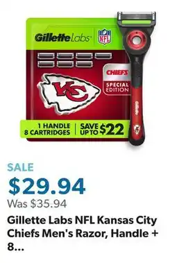 Sam's Club Gillette Labs NFL Kansas City Chiefs Men's Razor, Handle + 8 Cartridges offer