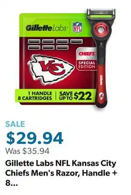 Sam's Club Gillette Labs NFL Kansas City Chiefs Men's Razor, Handle + 8 Cartridges offer