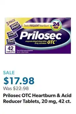 Sam's Club Prilosec OTC Heartburn & Acid Reducer Tablets, 20 mg, 42 ct offer