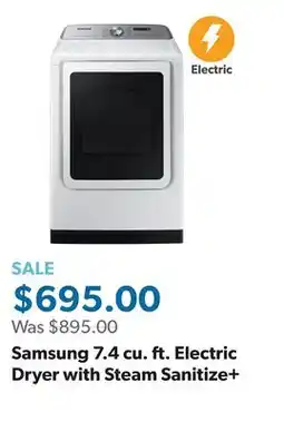 Sam's Club Samsung 7.4 cu. ft. Electric Dryer with Steam Sanitize+ offer