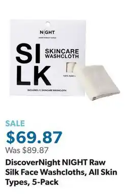 Sam's Club DiscoverNight NIGHT Raw Silk Face Washcloths, All Skin Types, 5-Pack offer