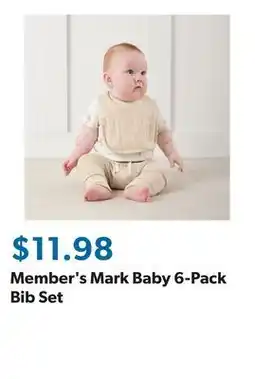 Sam's Club Member's Mark Baby 6-Pack Bib Set offer