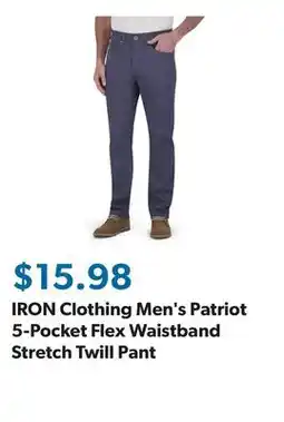 Sam's Club IRON Clothing Men's Patriot 5-Pocket Flex Waistband Stretch Twill Pant offer