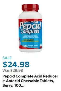 Sam's Club Pepcid Complete Acid Reducer + Antacid Chewable Tablets, Berry, 100 ct offer