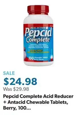 Sam's Club Pepcid Complete Acid Reducer + Antacid Chewable Tablets, Berry, 100 ct offer