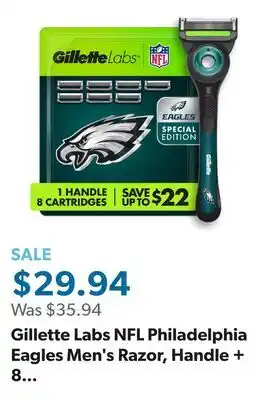 Sam's Club Gillette Labs NFL Philadelphia Eagles Men's Razor, Handle + 8 Cartridges offer