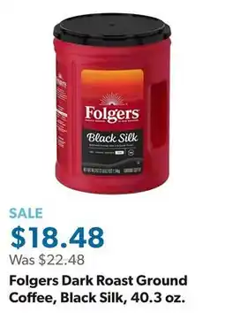Sam's Club Folgers Dark Roast Ground Coffee, Black Silk, 40.3 oz offer