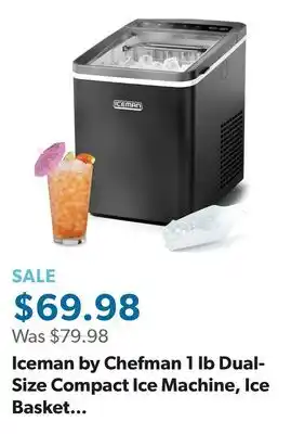Sam's Club Iceman by Chefman 1 lb Dual-Size Compact Ice Machine, Ice Basket and Scoop offer