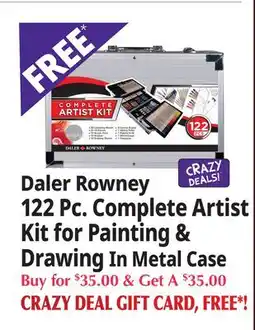 Ocean State Job Lot Daler Rowney 122 Pc. Complete Artist Kit for Painting & Drawing In Metal Case offer