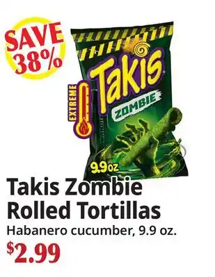 Ocean State Job Lot Takis Zombie Rolled Tortillas offer