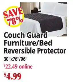 Ocean State Job Lot Couch Guard Furniture/Bed Reversible Protector offer