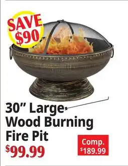 Ocean State Job Lot 30 Large Wood Burning Fire Pit offer