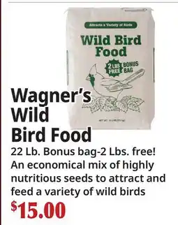Ocean State Job Lot Wagner's Wild Bird Food offer