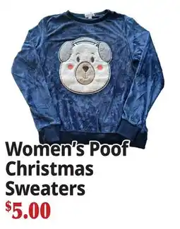 Ocean State Job Lot Women's Poof Christmas Sweaters offer