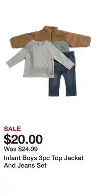 TJ Maxx Infant Boys 3pc Top Jacket And Jeans Set offer