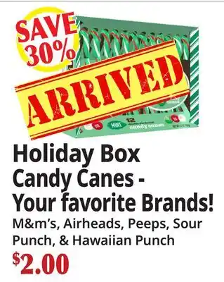 Ocean State Job Lot Holiday Box Candy Canes - Your Favorite Brands! offer