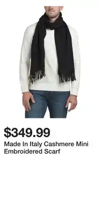 TJ Maxx Made In Italy Cashmere Mini Embroidered Scarf offer