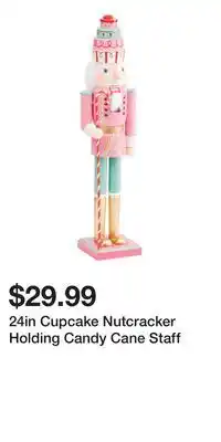 TJ Maxx 24in Cupcake Nutcracker Holding Candy Cane Staff offer
