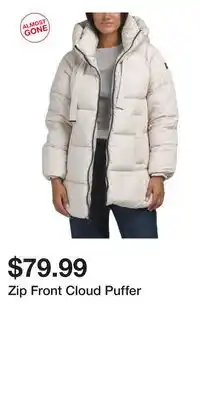 TJ Maxx Zip Front Cloud Puffer offer