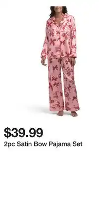 TJ Maxx 2pc Satin Bow Pajama Set offer