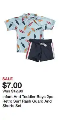 TJ Maxx Infant And Toddler Boys 2pc Retro Surf Rash Guard And Shorts Set offer