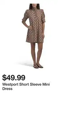 TJ Maxx Westport Short Sleeve Mini Dress offer