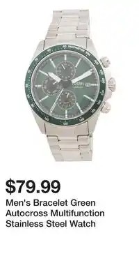 TJ Maxx Men's Bracelet Green Autocross Multifunction Stainless Steel Watch offer